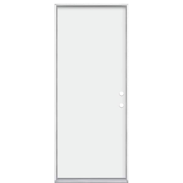 Masonite 32 in. x 80 in. Universal/Reversible Premium Flush Primed White Steel Front Door Slab