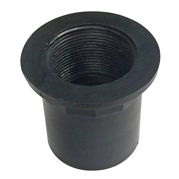 Westbrass 1-1/2 in. NPMS Thread x 2-1/2 in. Straight Adapter with Slip Inlet, Sch 40 ABS Black