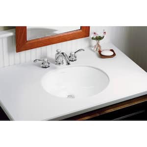 Wescott 17 in. Oval Undermount Vitreous China Bathroom Sink in White with Overflow Drain