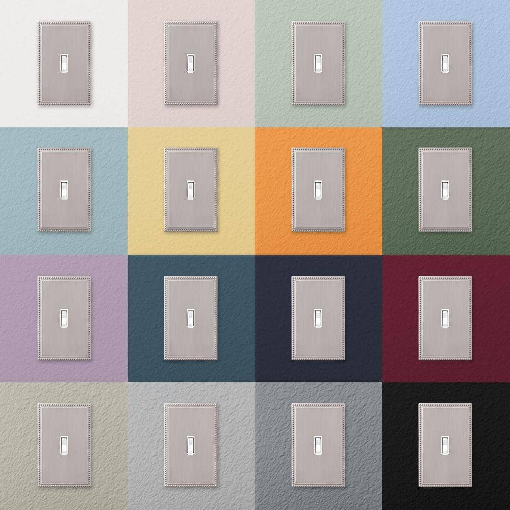 Brushed Nickel Single Toggle Decorative Metal Wall Plate