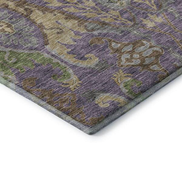 Mayfield Premium Machine Washable Abstract AMF1153 Purple 3 ft. x 4 ft. Area Rug