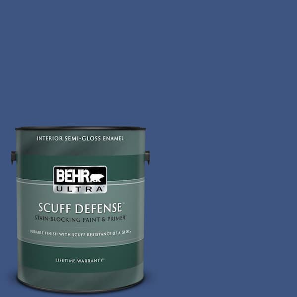 BEHR ULTRA 1 gal. #S-G-600 Deep Azure Extra Durable Semi-Gloss Enamel Interior Paint & Primer