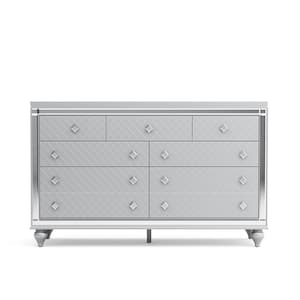 Seboya Silver with Care Kit 7-Drawer Dresser (38.75 in. H x 63 in. W x 17 in. D)