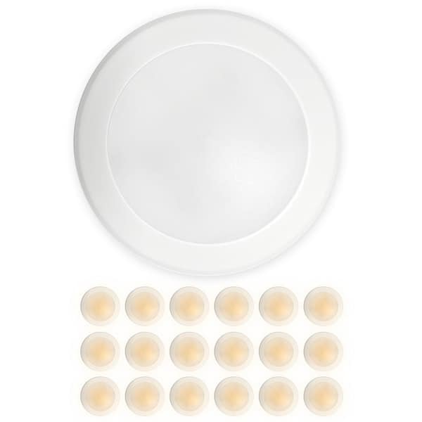 5/6 in. 2700K Soft White Remodel 15-Watt Retrofit Disk Light E26 Base Integrated LED Recessed Lighting Kit (24-Pack)