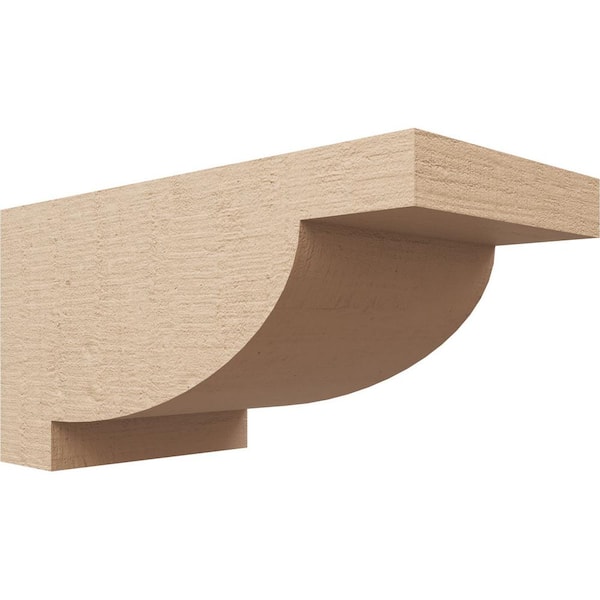 Ekena Millwork 8 in. x 16 in. x 8 in. Series 3 Wide Alpine Rough Cedar Woodgrain Timberthane Polyurethane Corbel, Primed Tan