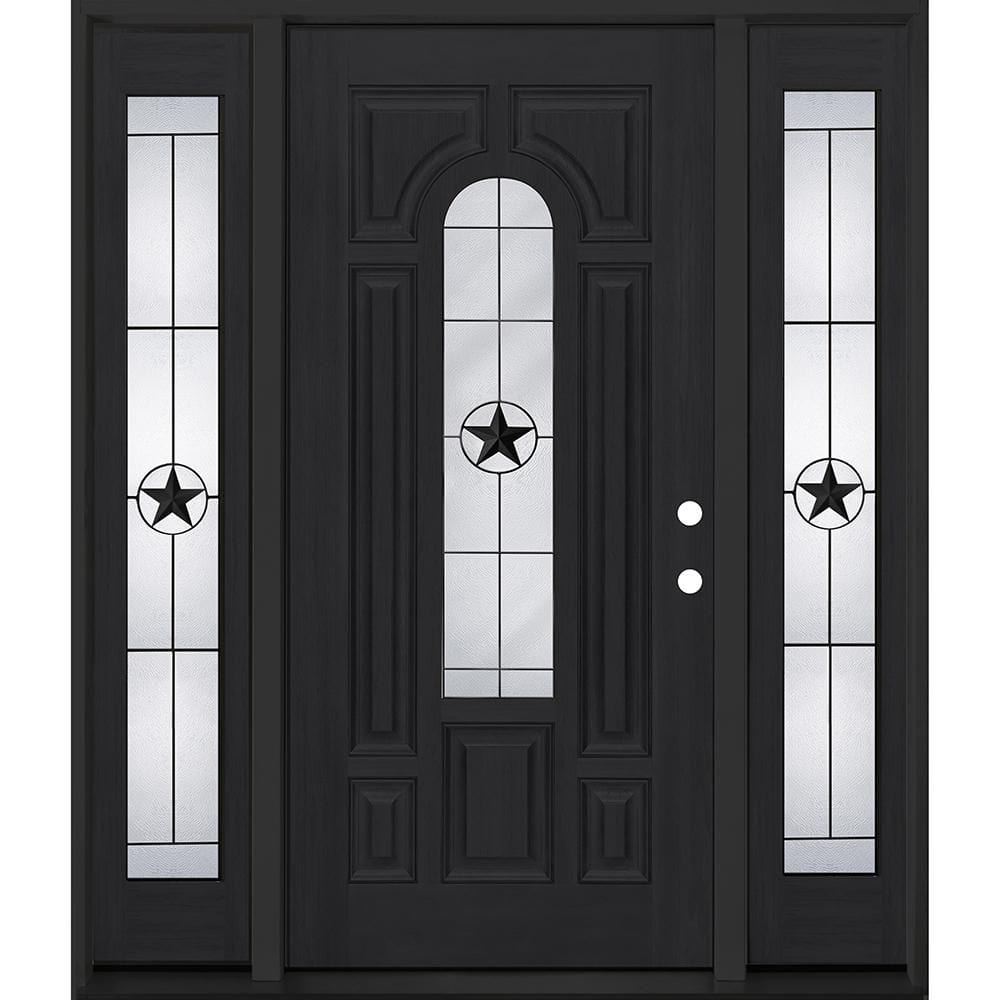Regency 64 in. x 80 in. CenterLite Alamo Glass LHIS Onyx Mahogany Fiberglass Prehung Front Door w/12in-Full SLs 4-9/16 price history on PriceWatchPro