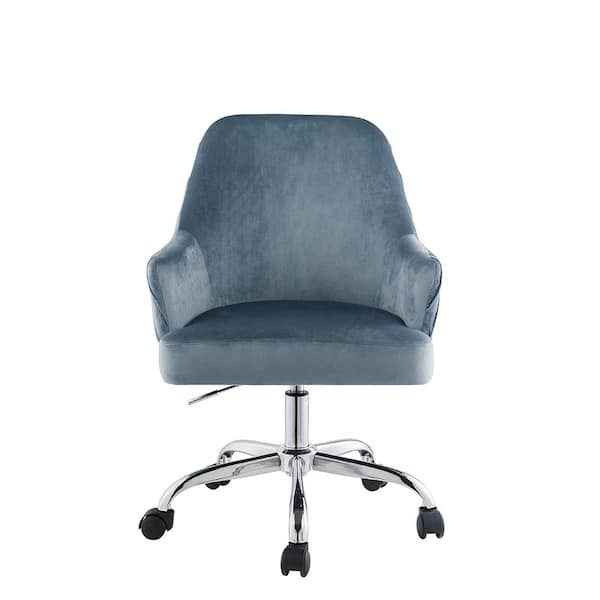 Acme Furniture Vorope in Blue Velvet with Velvet, Foam, Metal Office chair.
