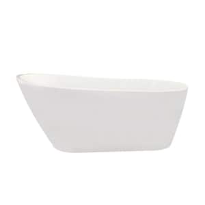 Shaia 67 in. Acrylic Flatbottom Non-Whirlpool Soaking Bathtub in White
