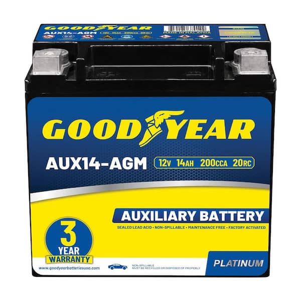 AUX14-AGM BCI Group Size 400 12-Volt 14 AH, 20RC, 200 CCA Rechargeable AGM Maintenance Free Auxiliary Battery