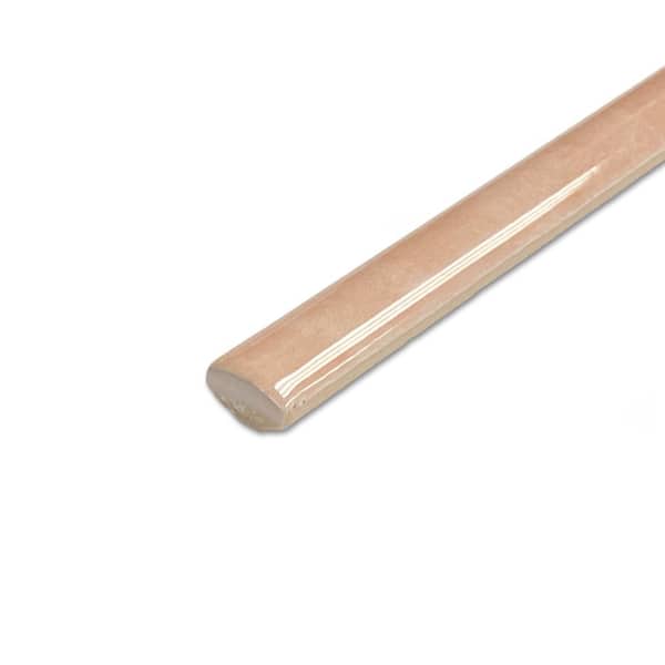 Coco Demi-Bullnose Glossy Orchard Pink 1/2 in. x 7-7/8 in. Glossy Ceramic Wall Tile Trim