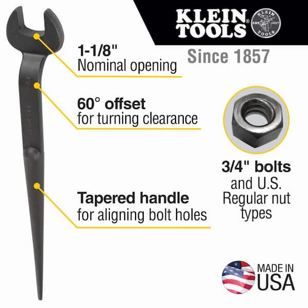3/4 in. Erection Wrench for U.S. Regular Nut with 1-1/8 in. Nominal Opening