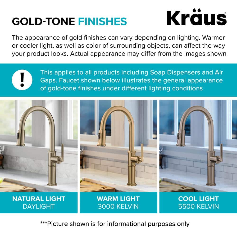 Allyn Brushed Gold 9-12" Hi Arc Stainless Steel Water Faucet