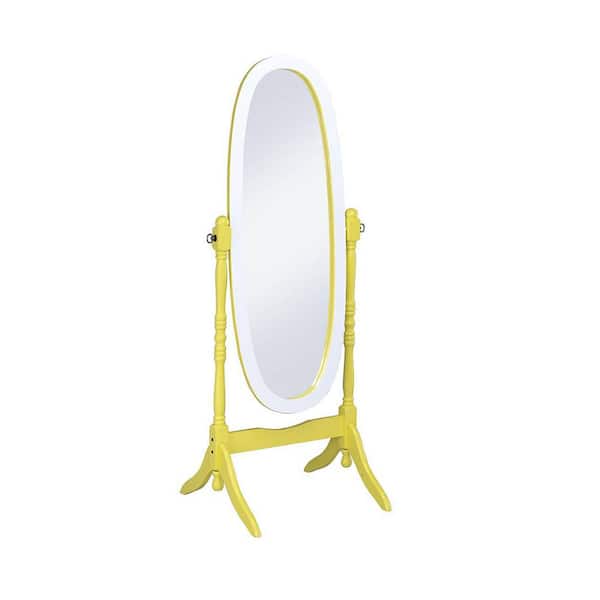ORE International Large Yellow Wood Tilting Modern Mirror (59.25 in. H X 21 in. W)