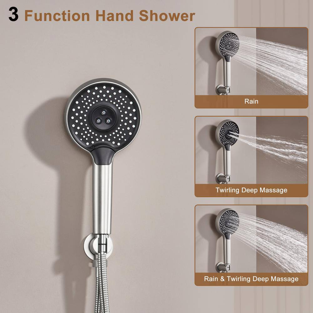 Brushed Nickel Multi-Head Thermostatic Rain Shower System