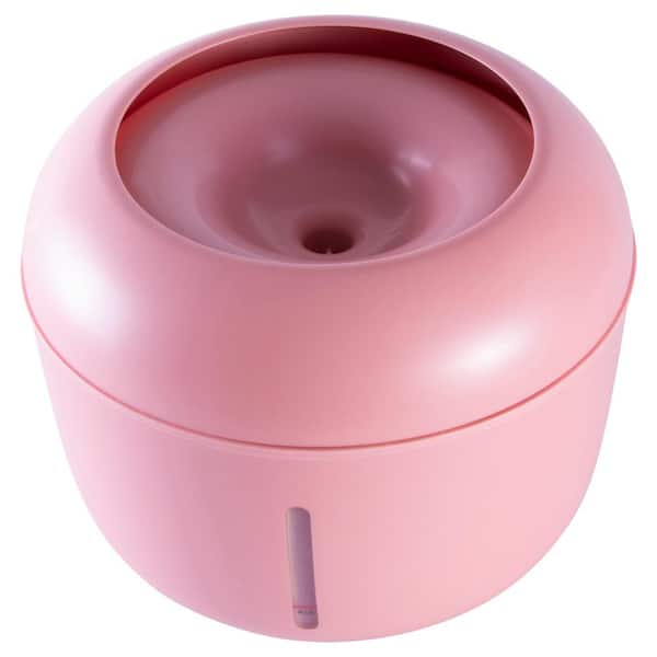 PET LIFE 84.6 oz. Moda-Pure' Ultra-Quiet Filtered Dog and Cat Fountain Waterer in Pink