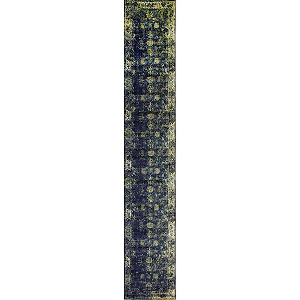 Sofia Casino Navy Blue 3' 3 x 19' 8 Runner Rug