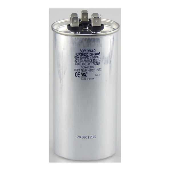 TradePro 440-Volt 80/10 MFD Dual Rated Motor Run Round Capacitor