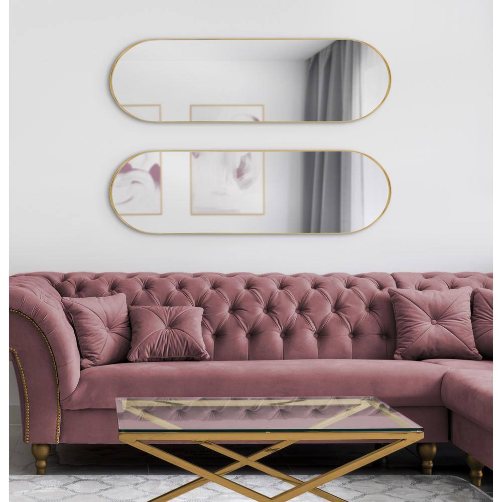 Gold Full-Length Oval Capsule Wall Mirror
