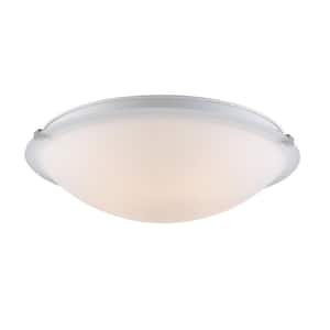 Neptune 20 in. 4-Light Brushed Nickel Flush Mount Ceiling Light Fixture with Frosted Glass Shade
