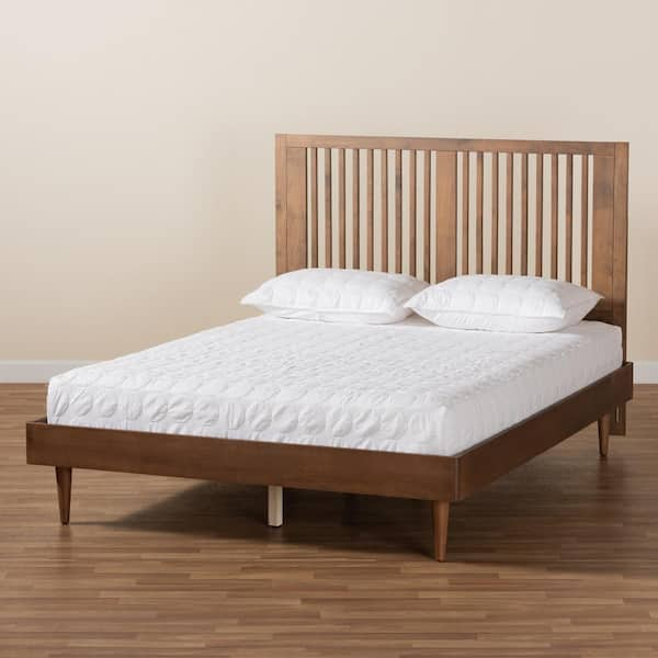 Baxton Studio Kioshi Ash Walnut King Platform Bed 18011153 9816HD