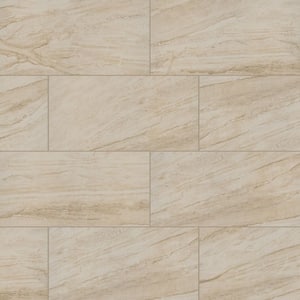 Vigo Beige Matte Stone Look Ceramic Rectangle Tile 12 in. x 24 in., Floor and Wall (448 sq. ft. /Pallet)