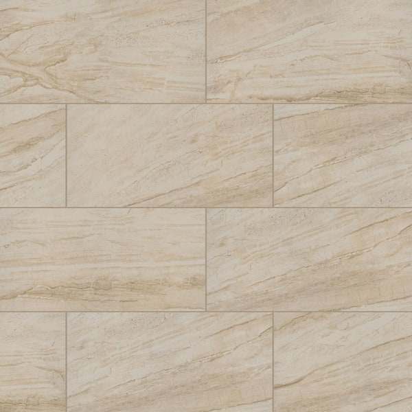 Vigo Beige Matte Stone Look Ceramic Rectangle Tile 12 in. x 24 in., Floor and Wall (448 sq. ft./Pallet)