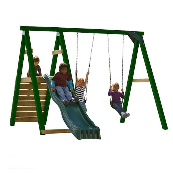 Swing-N-Slide Playsets Pine Bluff Wood Complete Swing Set with Slide
