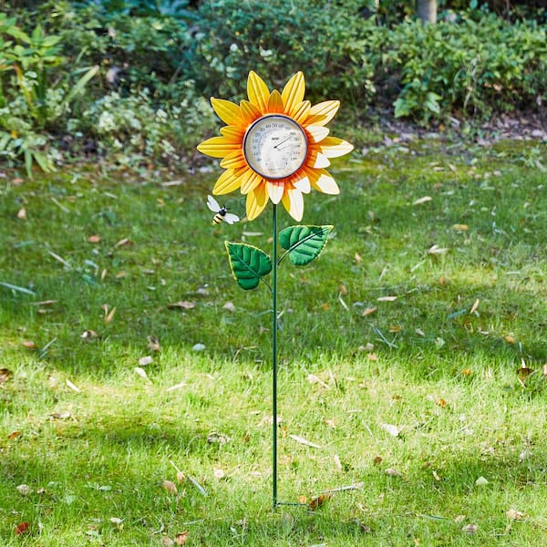 Sunflower Thermometer Garden Stake - Outdoor Living