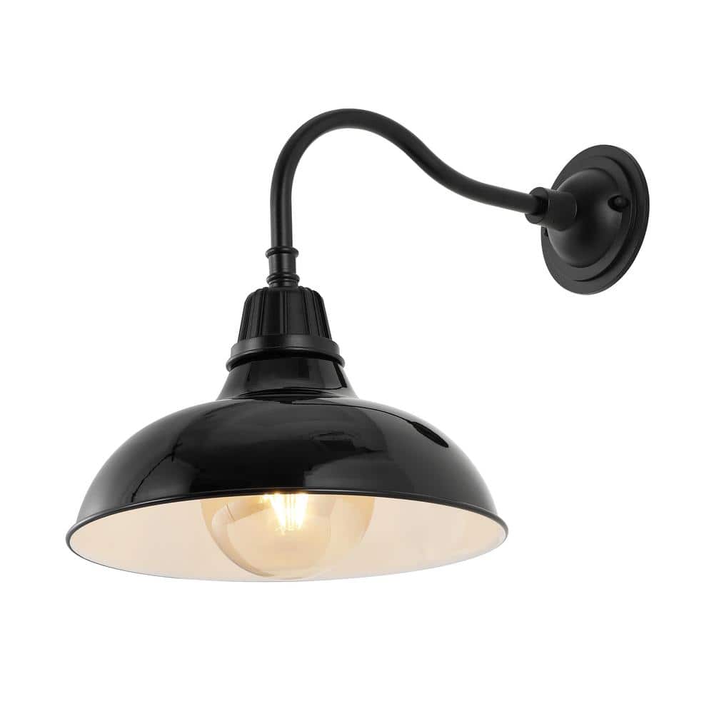 Aurora 12.25" Black Iron LED Gooseneck Arm Sconce