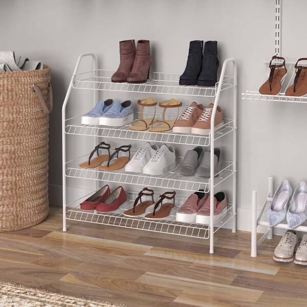 3-Tier Shoe Organizer in White Store up to 12 Pairs of Shoes Organizer Storage 