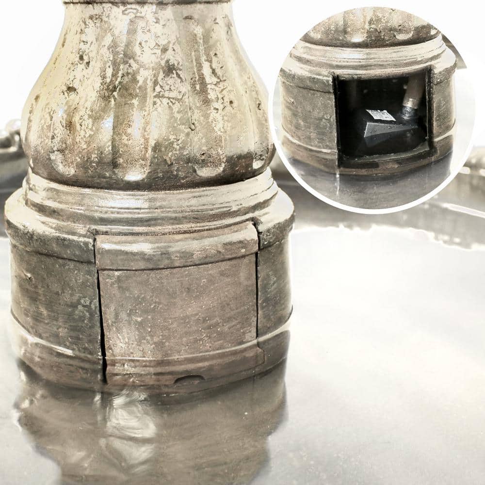 Grand Courtyard 80-Inch Earth Fiberglass Resin 4-Tier Fountain