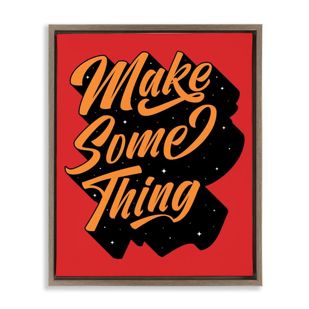 Make Something Typography by Ahmed Sameh Hussein Brown Floater Frame Typography Graphic Art Print 31 in. x 25 in. price history on PriceWatchPro
