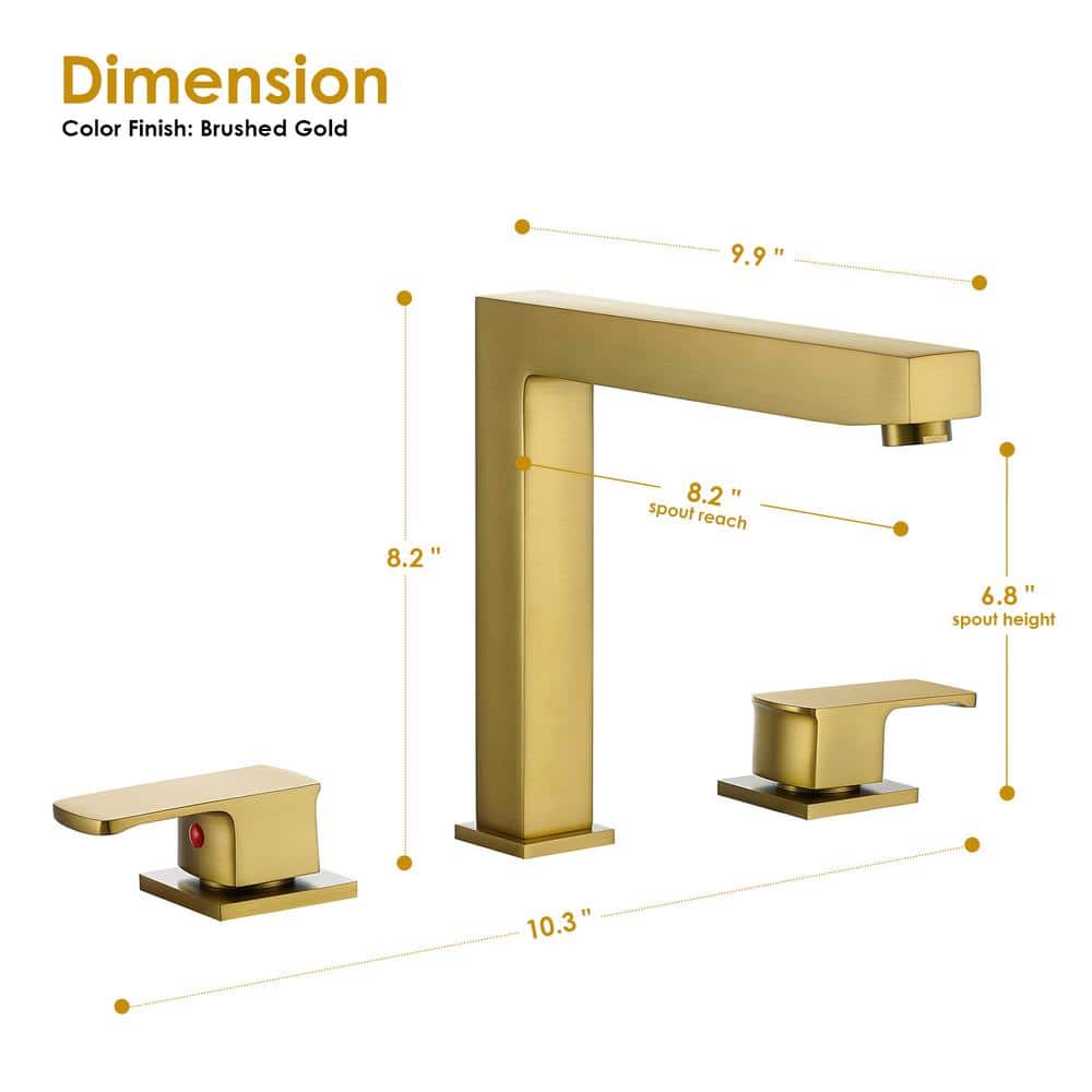 Brushed Gold Double Handle Deck-Mount Roman Tub Faucet