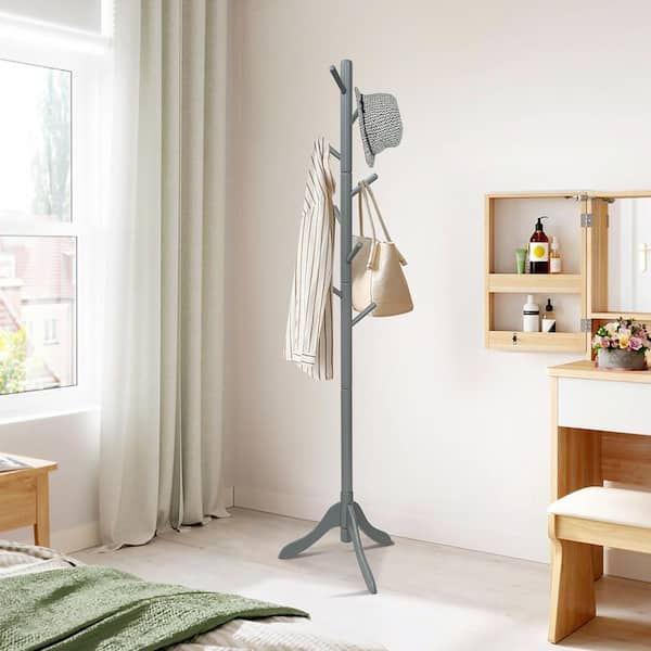 Costway Metal Coat Hat Rack Organizer Clothes Hanger Hooks Tree