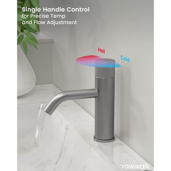YAWWALK Single Handle Sink Faucet Modern Bathroom Single Hole