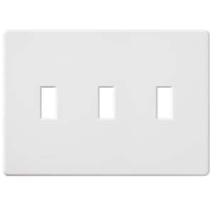 Fassada 3 Gang Toggle Switch Cover Plate for Dimmers and Switches, White (FG-3-WH) (1-Pack)