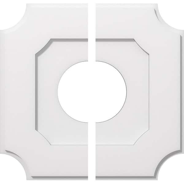 Ekena Millwork 1 in. P X 12 in. C X 20 in. OD X 7 in. ID Locke Architectural Grade PVC Contemporary Ceiling Medallion, Two Piece