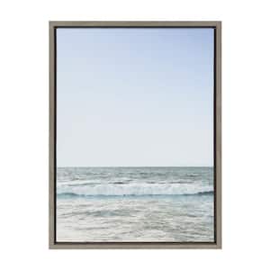 Pale Blue Sea by The Creative Bunch Studio Framed Culture Canvas Wall Art Print 24.00 in. x 18.00 in.