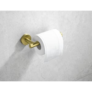 Wall Mounted Single Arm Toilet Paper Holder in Stainless Steel Brushed Gold (2-Pack)