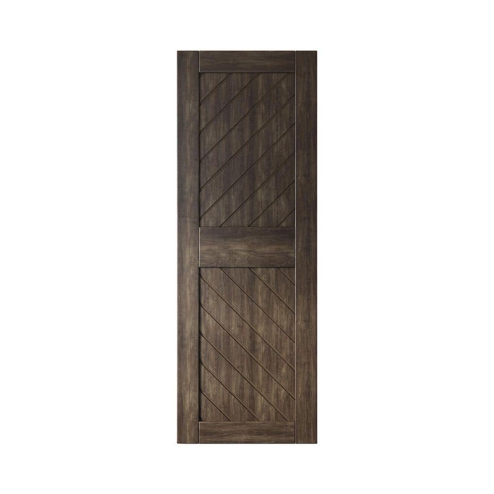 XT3 30 in. x 84 in. C-Panel Solid Core Ebony Slanted Stripe Design Pine Wood Interior Sliding Barn Door Slab price history on PriceWatchPro