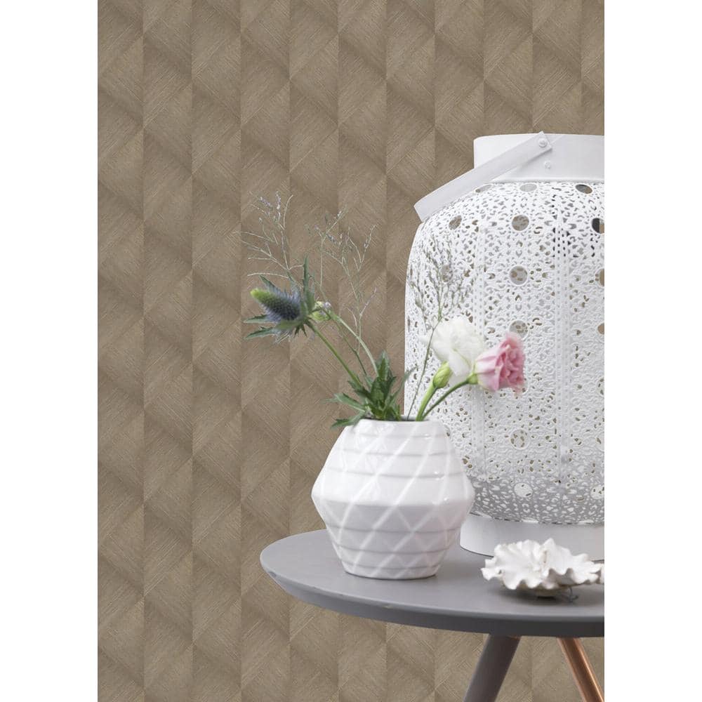 Miro Brown 3D Geometric Non-Pasted Washable Wallpaper