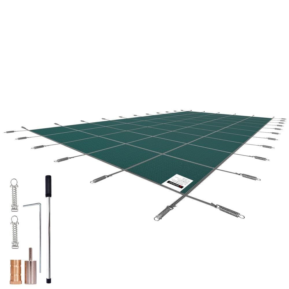 Pool Safety Cover for 18 x 36 ft. Rectangle Inground Pool Mesh Solid Cover with Drainage Holes Green price history on PriceWatchPro