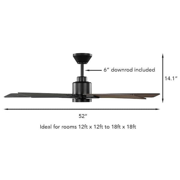 Hampton Bay Zandra II 52 in. Indoor/Outdoor Matte Black