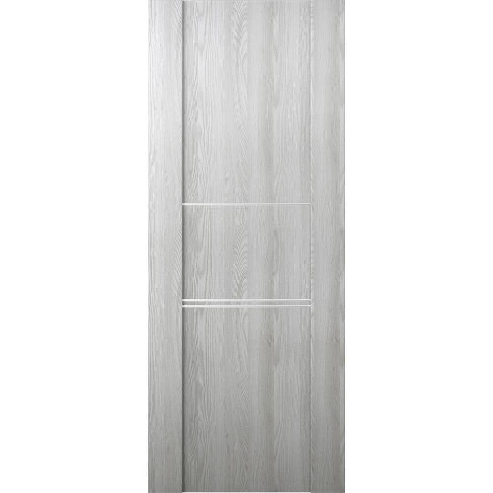 Vona 01 3H 24 in. W x 80 in. H x 1-3/4 in. D 1-Panel Solid Core Ribeira Ash Prefinished Wood Interior Door Slab -  Belldinni, 163628