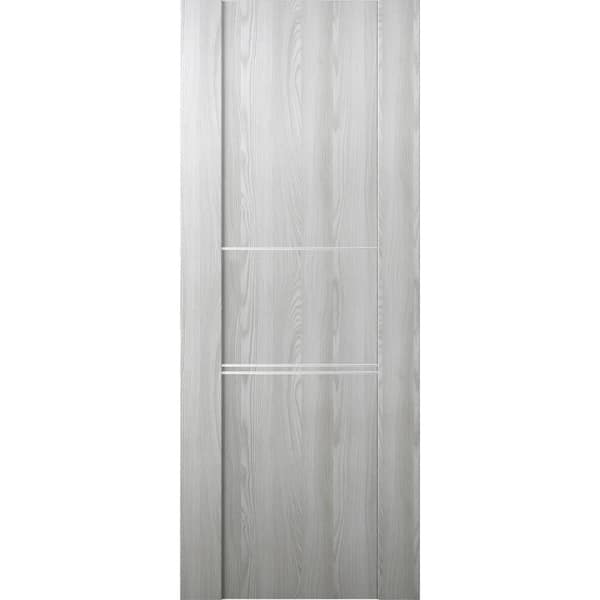 Belldinni Vona 01 3H 28 in. W x 80 in. H x 1-3/4 in. D 1-Panel Solid Core Ribeira Ash Prefinished Wood Interior Door Slab