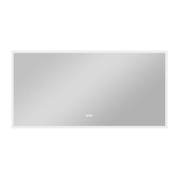 Miscool Anky 72 in. W x 36 in. H Rectangular Frameless Wall Mounted LED Bathroom Vanity Mirror