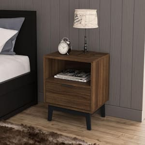 Victoria Walnut 1-Drawer Nightstand