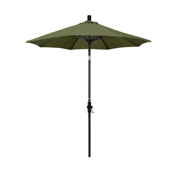 California Patio Umbrella Fiberglass Collar Tilt Hunter Green Olefin 7-1/2 ft