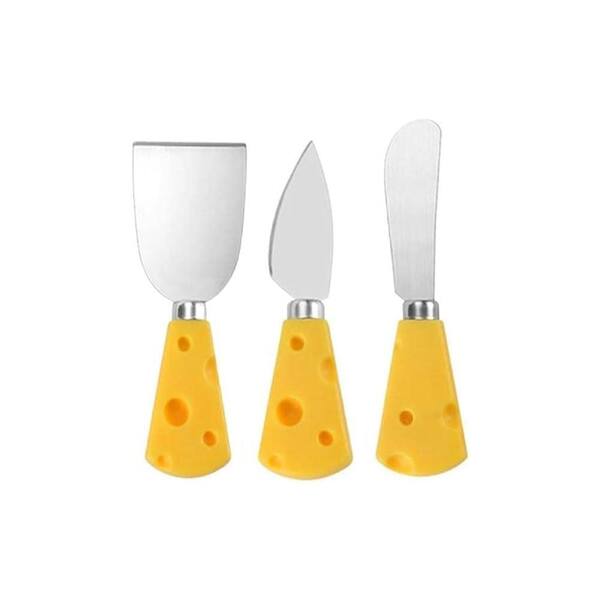 3-Piece Cheese Knife Set with PP Handle—Cheese Cutter, Spreader and Fork for Charcuterie Boards
