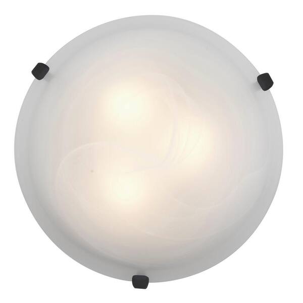 Access Lighting Mona 2-Light Rust Flush Mount with Alabaster Glass Shade